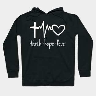 Faith Hope Love - Holy Christian Cross T-Shirt Hoodie